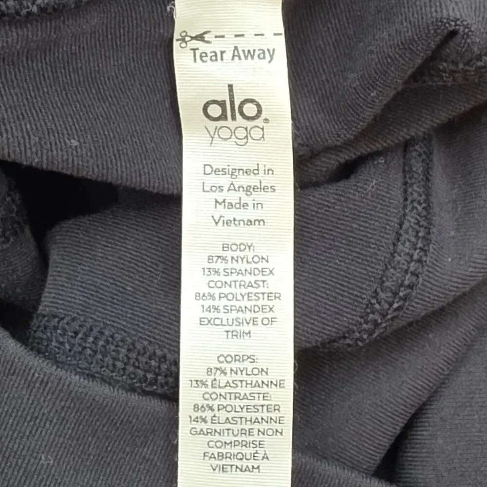 Alo Yoga High Waist Moto Leggings Women's XS Black Ribbed Activewear Pants